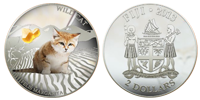 Сребърна монета котка Felis Margarita