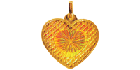 Златно кюлче-медальон "Сърце" с холограма 2003 г. с холограма лъчи и надпис LOVE