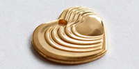 Gold bar "Heart in heart" 