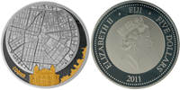 Сребърна монета с частично позлатяване 2 тройунции "Google ZOOM София"