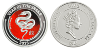 Сребърна монета "Година на змията 2013"