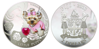 Сребърна монета куче Yorkshire Terrier