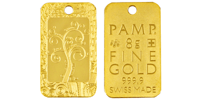 Златно кюлче-медальон „Дървото на живота” 8 г с проба 999.9/1000
